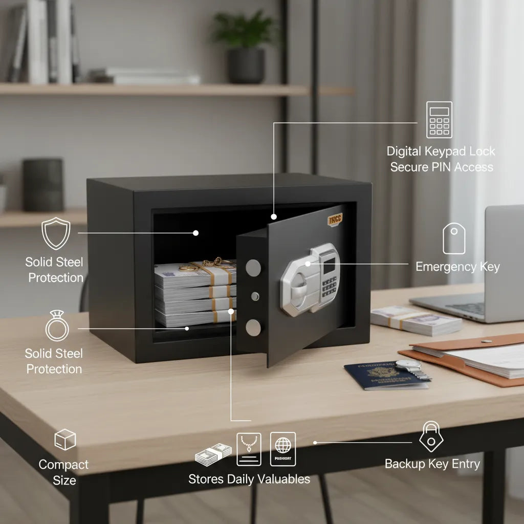 INGCO 11L Digital Steel Safe – Compact, Heavy-Duty Home Security 🔐