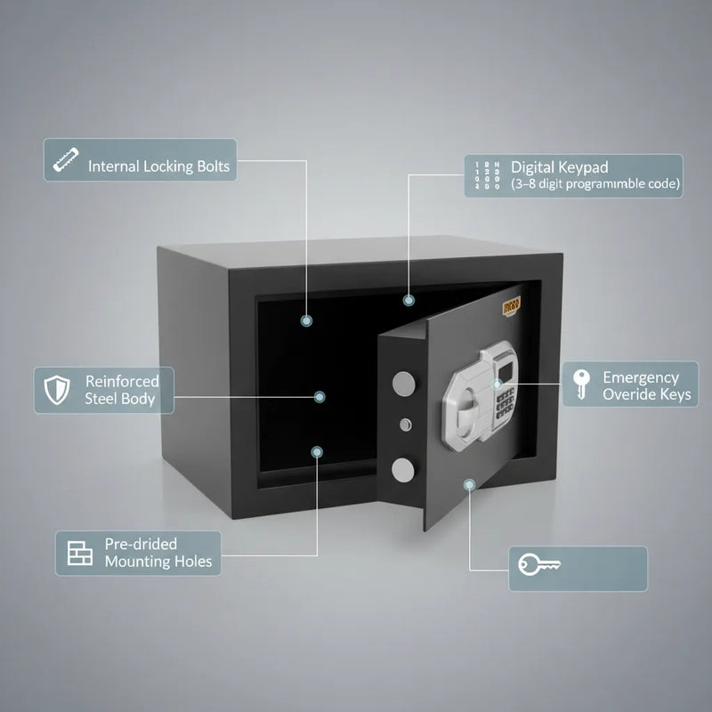 INGCO 11L Digital Steel Safe – Compact, Heavy-Duty Home Security 🔐