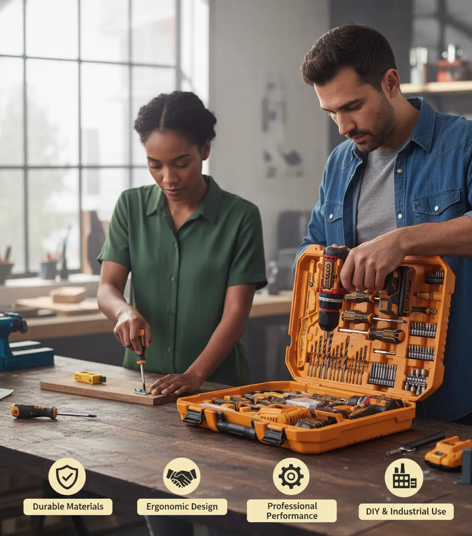 INGCO 166-Piece Ultimate Tool Kit with 20V Cordless Drill – Portable, Professional, and Heavy-Duty