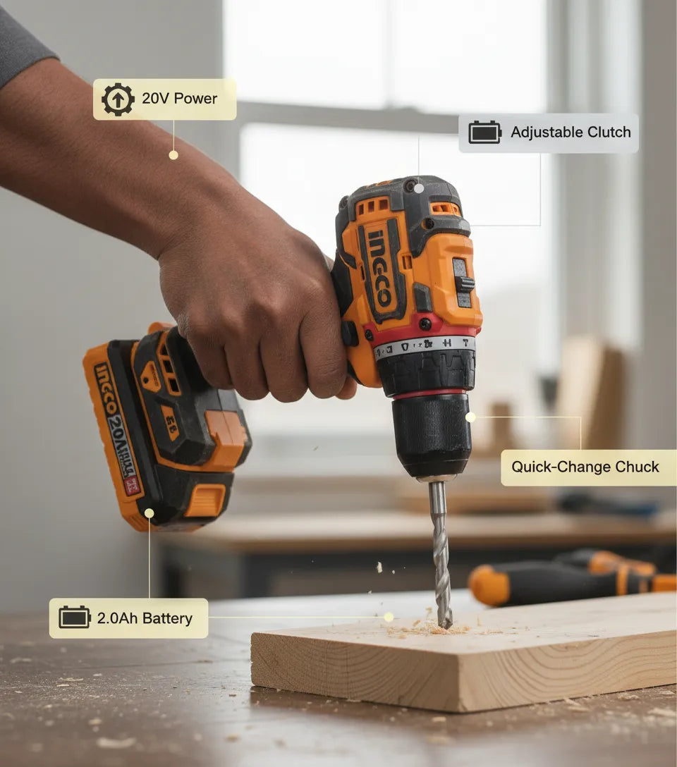 INGCO 166-Piece Ultimate Tool Kit with 20V Cordless Drill – Portable, Professional, and Heavy-Duty
