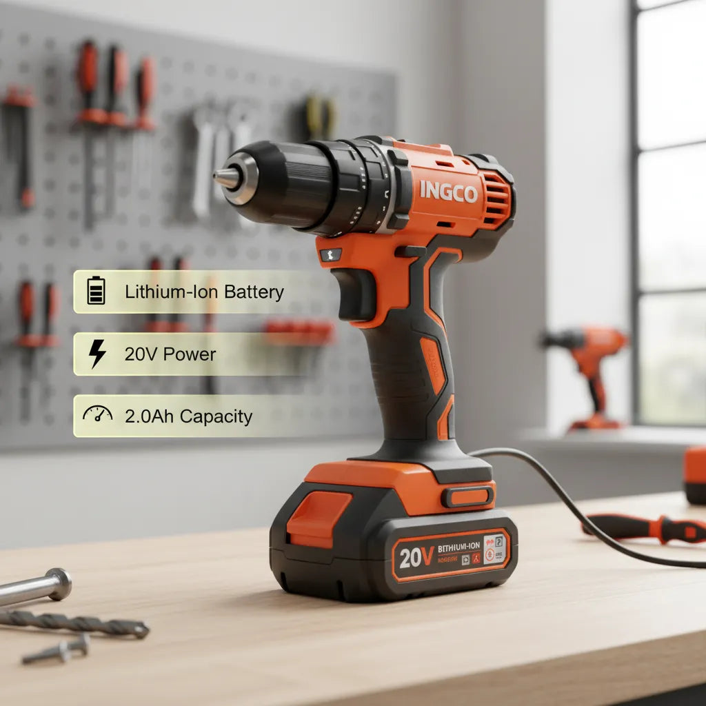 INGCO 166-Piece Ultimate Tool Kit with 20V Cordless Drill – Portable, Professional, and Heavy-Duty