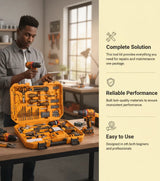 INGCO 166-Piece Ultimate Tool Kit with 20V Cordless Drill – Portable, Professional, and Heavy-Duty