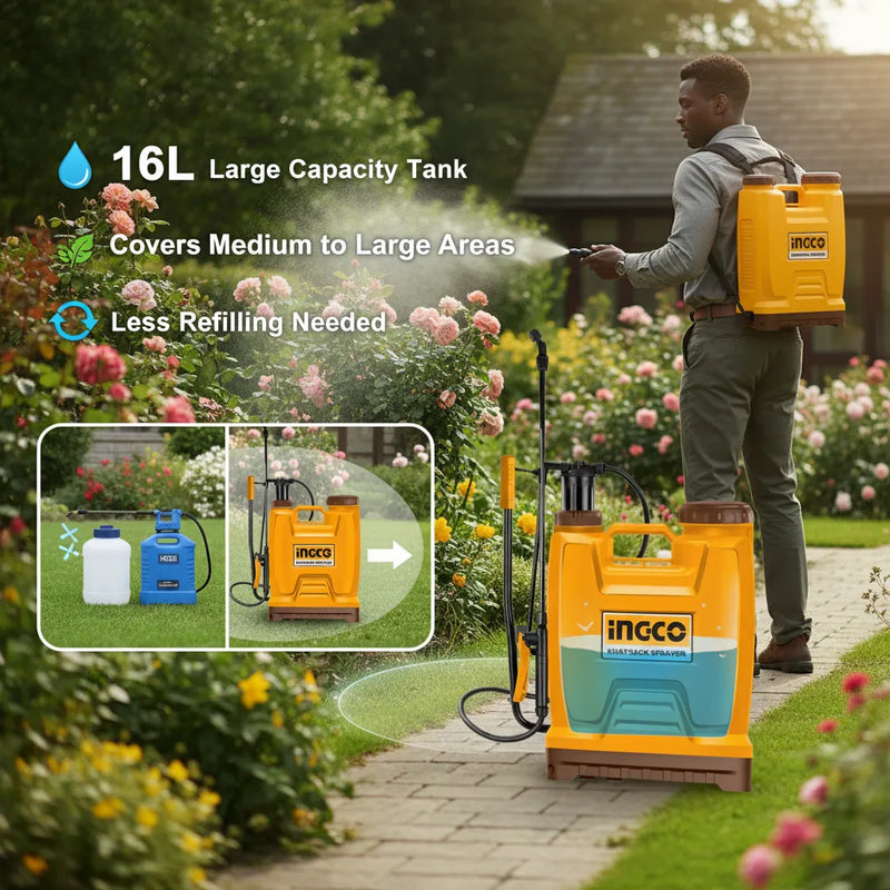 INGCO 16L Professional Knapsack Sprayer – Maximum Capacity, Maximum Performance