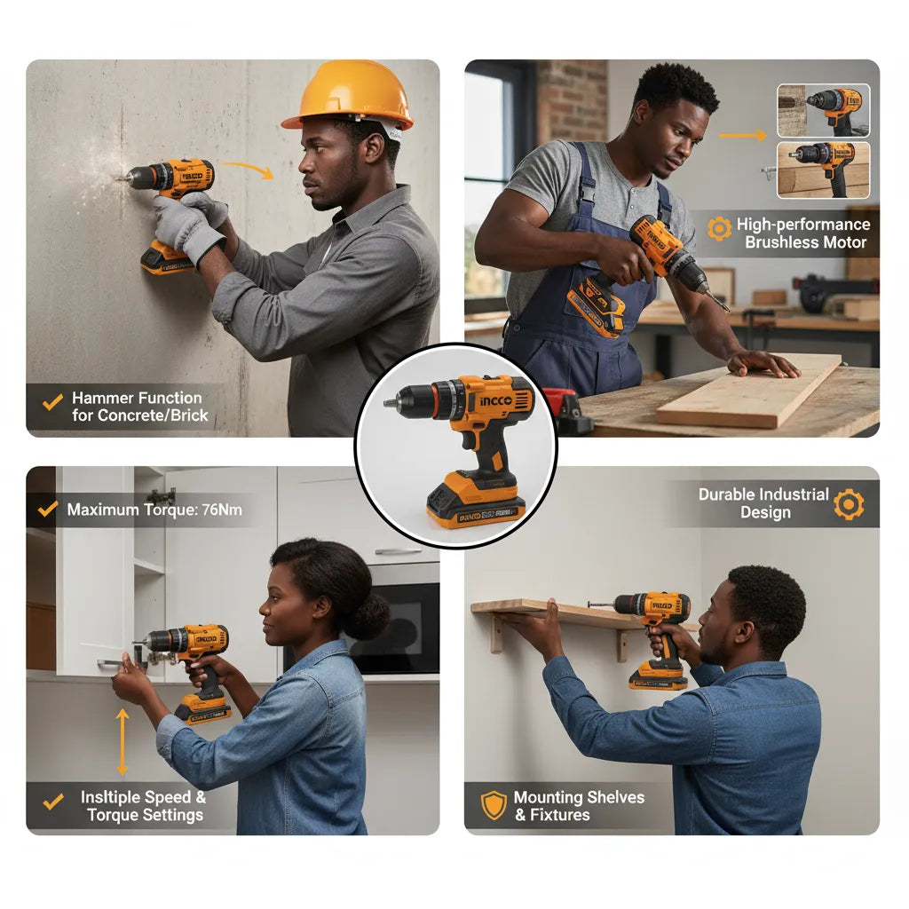 INGCO 20V Professional 3-Piece Brushless Combo Kit – Ultimate Power. Maximum Performance⚡