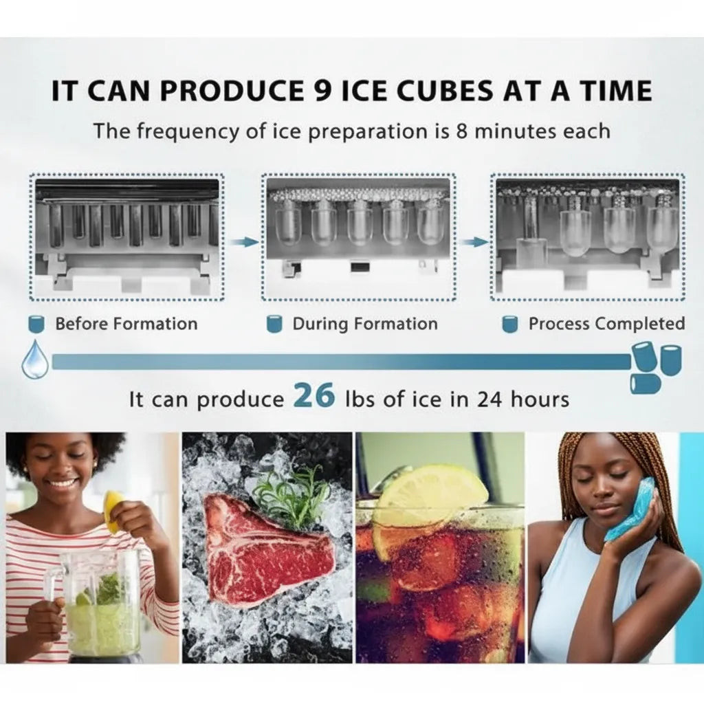 Hoffmans Portable Ice Maker 1.5L — Fresh Ice in Minutes! ❄️🧊✨