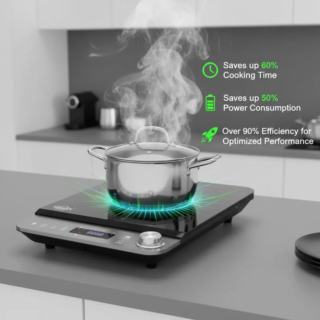 Powerful UKKA 2000W Induction Cooker – Slim Design, Boost Mode & Smart Safety 🔥