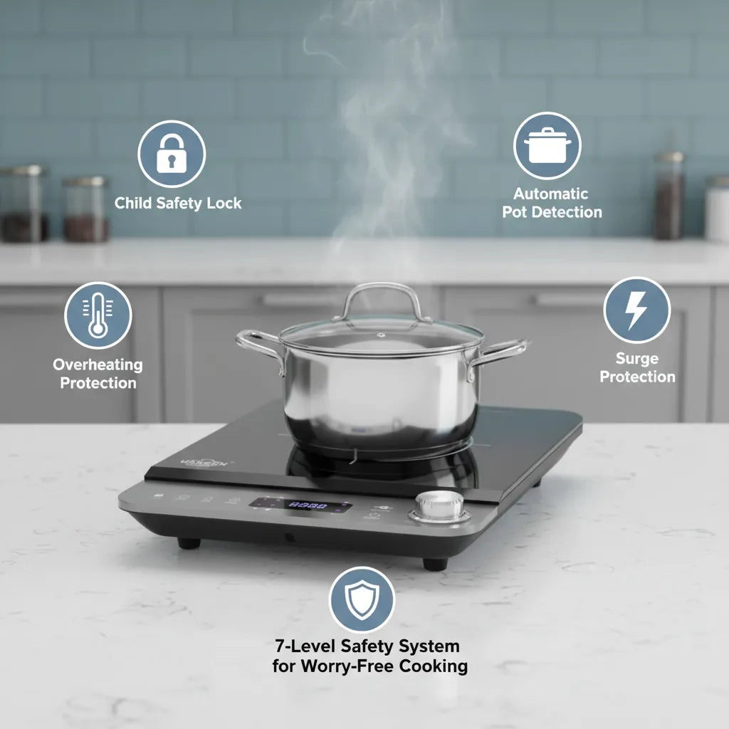 Powerful UKKA 2000W Induction Cooker – Slim Design, Boost Mode & Smart Safety 🔥