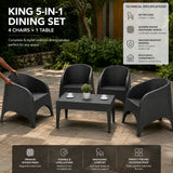 5in1 Chairs Set - Outdoor / Indoor King Chairs & Table