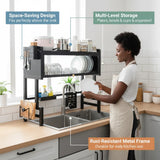 Kitchen Sink Dish Drying Rack 2tier – Multifunctional Rust-Resistant Kitchen Organizer