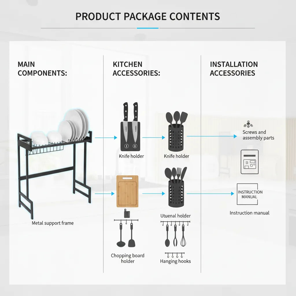 Kitchen Sink Dish Drying Rack 2tier – Multifunctional Rust-Resistant Kitchen Organizer