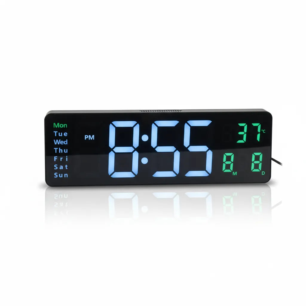 Large LED Digital Wall Clock – Modern Digital Clock⏰ with Clear Display, Showing Time, Date, and Temperature, Perfect for Homes, Offices, and Clinics