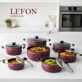 LEFON 14-Piece Non-Stick Cookware Set | Durable, Heat-Resistant & Easy to Clean