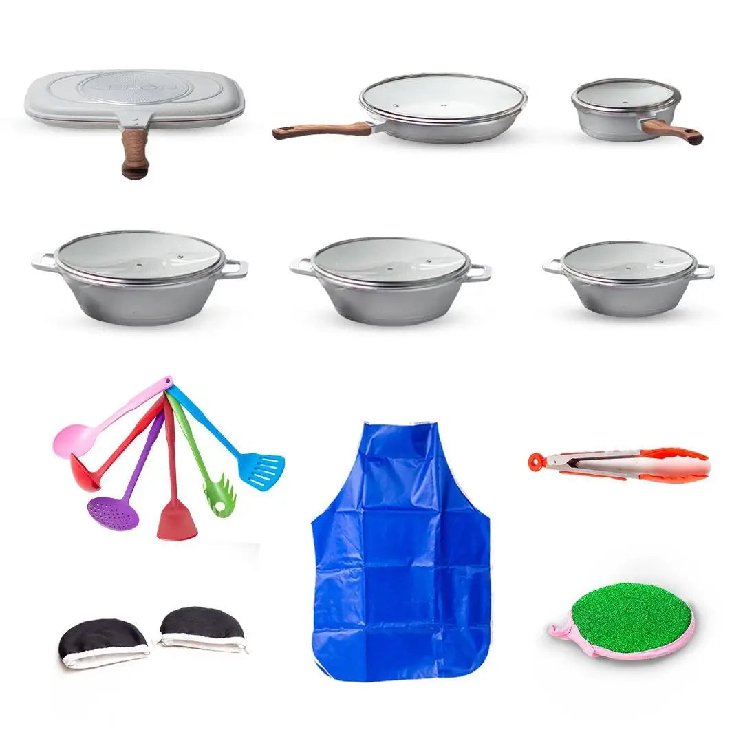 LEFON 23-Piece Granite Die-Cast Cookware Set | Non-Stick Premium Set