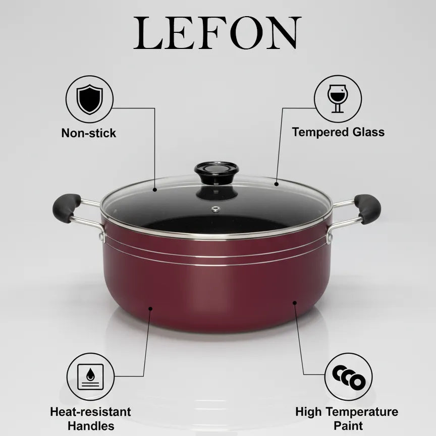 LEFON 14-Piece Non-Stick Cookware Set | Durable, Heat-Resistant & Easy to Clean