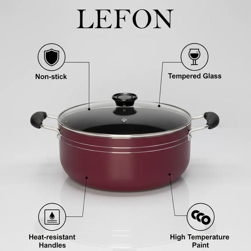 LEFON 14-Piece Non-Stick Cookware Set | Durable, Heat-Resistant & Easy to Clean