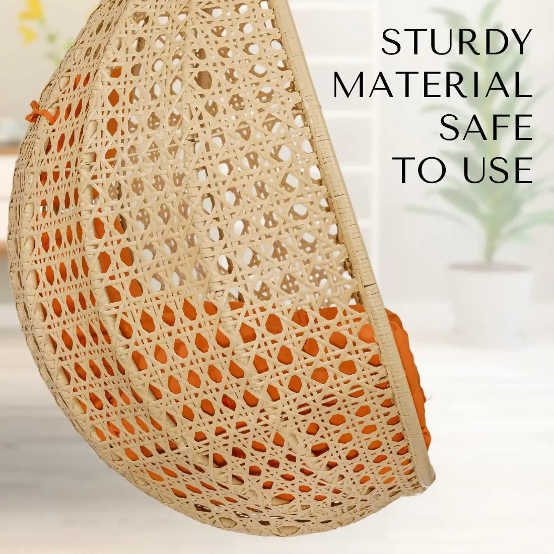 Large Rattan Swing for Gardens and Balconies – Rocking Swing for All Ages.