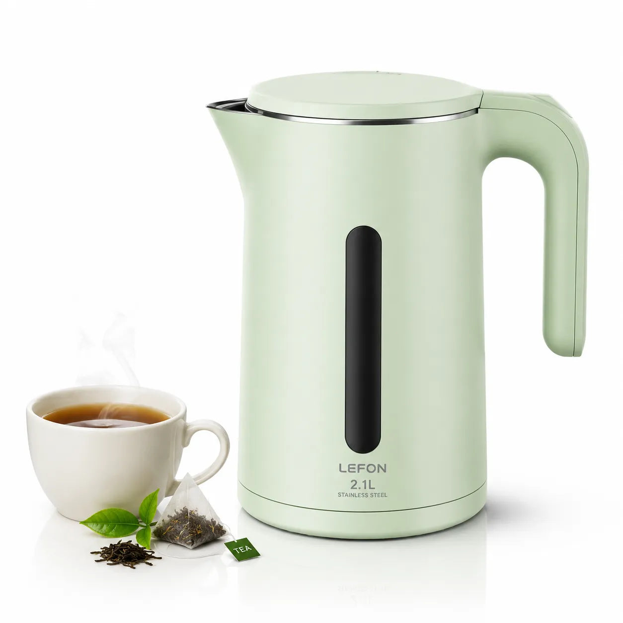 LEFON 2.1L Electric Kettle – Fast Boil | Stainless Steel | Auto Shut-Off | 1500W Power