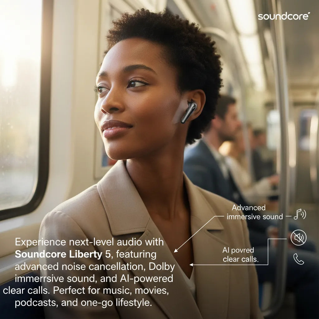 Liberty 5 Wireless Earbuds 🎧 – Ultimate Noise-Free, Dolby Sound Experience