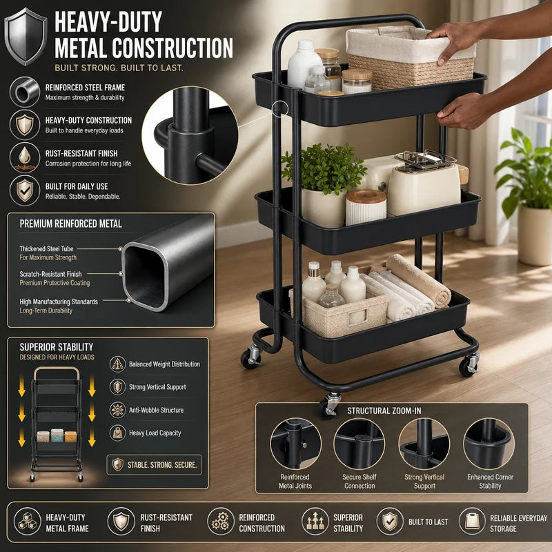 Premium Multi-Purpose Metal Storage Rack – 27.5" x 14" Heavy-Duty Organizer