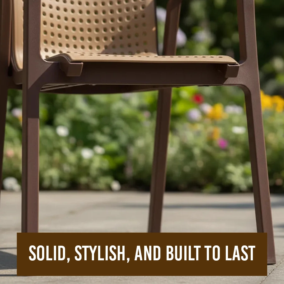 Evimki 5-in-1 Space-Saving Plastic Chairs & Table Set – Smart Indoor/Outdoor Seating Solution
