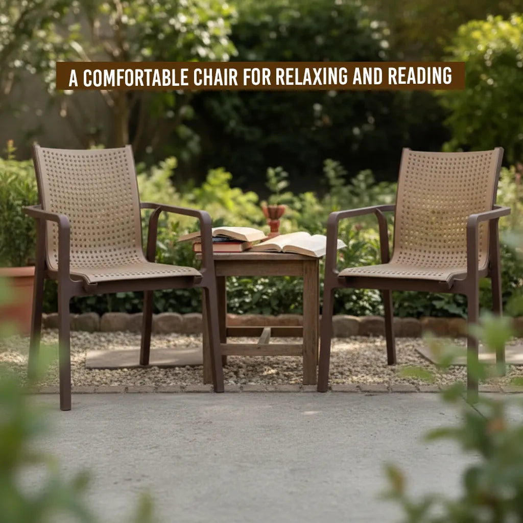 Evimki 5-in-1 Space-Saving Plastic Chairs & Table Set – Smart Indoor/Outdoor Seating Solution