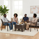 Evimki 5-in-1 Space-Saving Plastic Chairs & Table Set – Smart Indoor/Outdoor Seating Solution