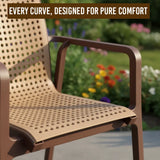 Evimki 5-in-1 Space-Saving Plastic Chairs & Table Set – Smart Indoor/Outdoor Seating Solution