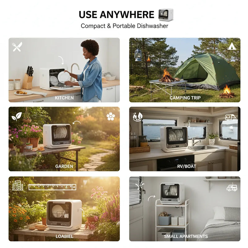 Powerful Mini Dishwasher for Home, Camping & Outdoors 🏠🏕️”