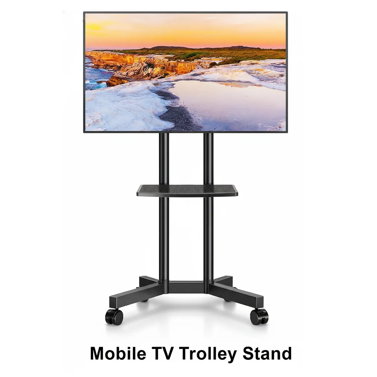 Mobile TV Trolley Stand Model 1500 📺 – Adjustable Rolling TV Floor Mount for 32–75 Inch Screens