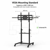 Mobile TV Trolley Stand Model 1500 📺 – Adjustable Rolling TV Floor Mount for 32–75 Inch Screens