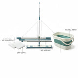 Hand Wash Free Mop with Folding Bucket – 40cm Stainless Steel Rod Mop 🧼
