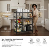 Multi-Functional Metal Storage Rack with Baskets – 4-Tier Home Organizer