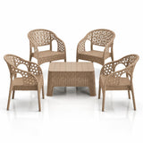 Set of 4 Premium Net-Pattern Dining Chairs – Modern & Ergonomic Design