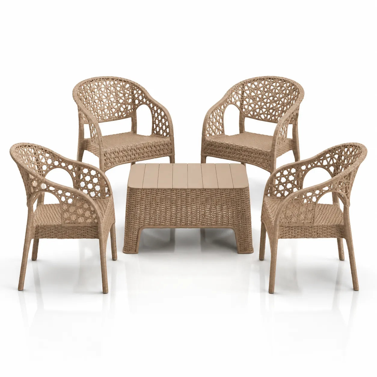 Set of 4 Premium Net-Pattern Dining Chairs – Modern & Ergonomic Design