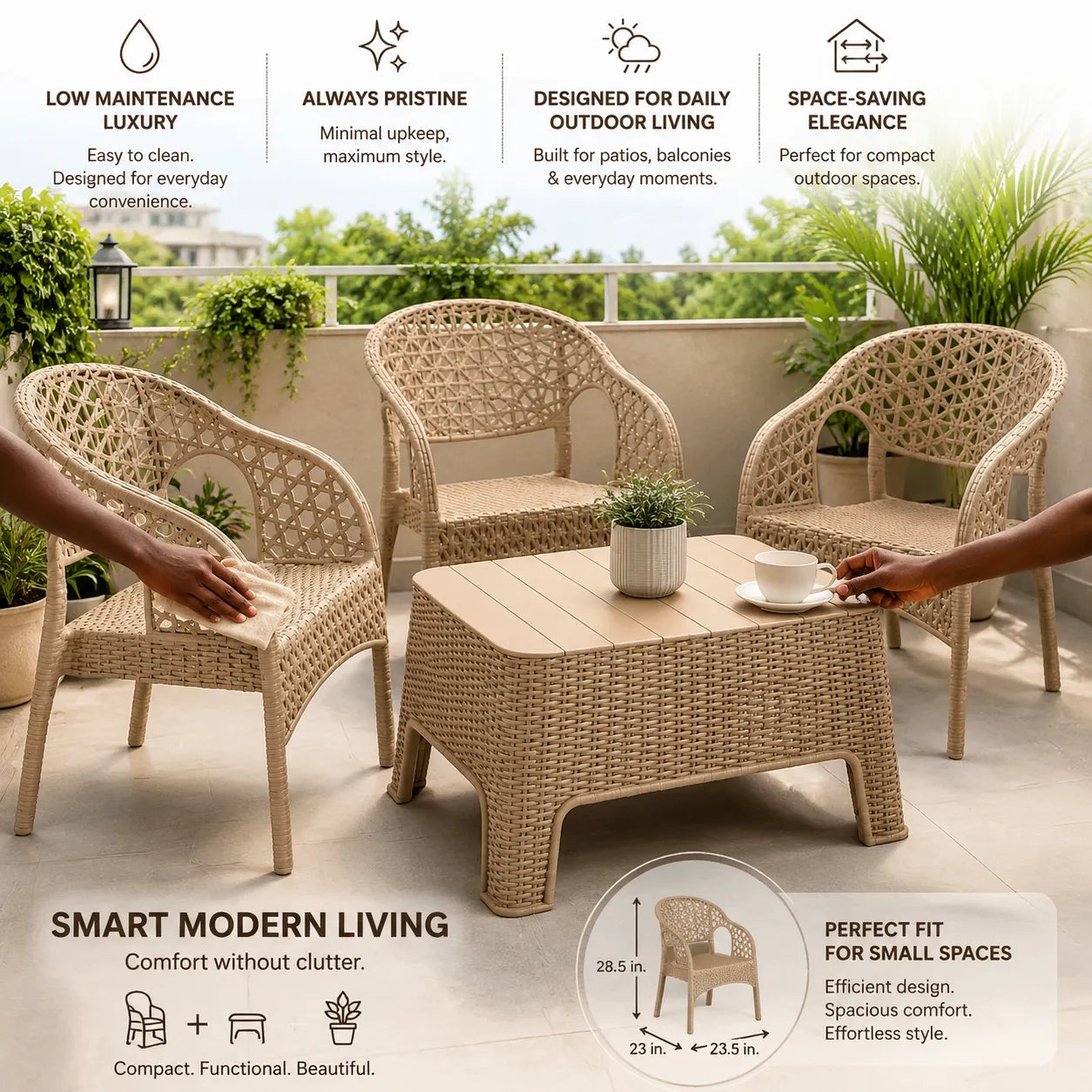 Set of 4 Premium Net-Pattern Dining Chairs – Modern & Ergonomic Design