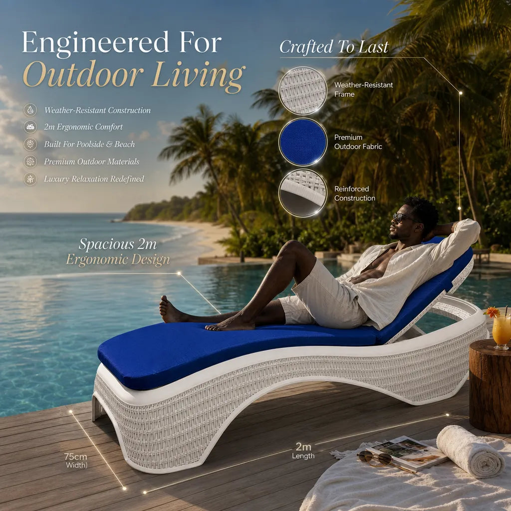 Ultimate Comfort Sun Lounger (2m x 75cm) – Adjustable Outdoor Bed