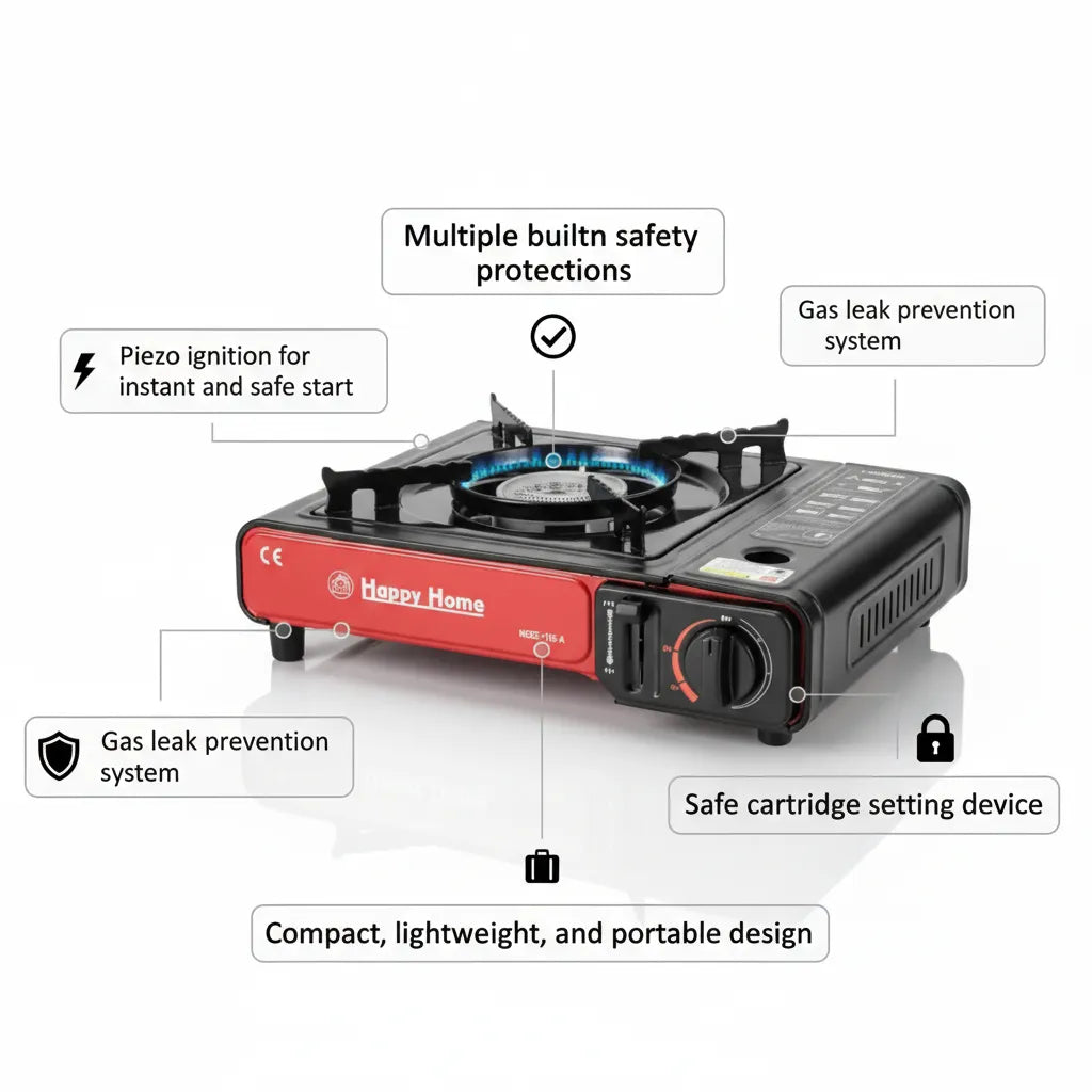 Happy Home Portable Gas Stove – Powerful, Safe & Easy Cooking 🔥