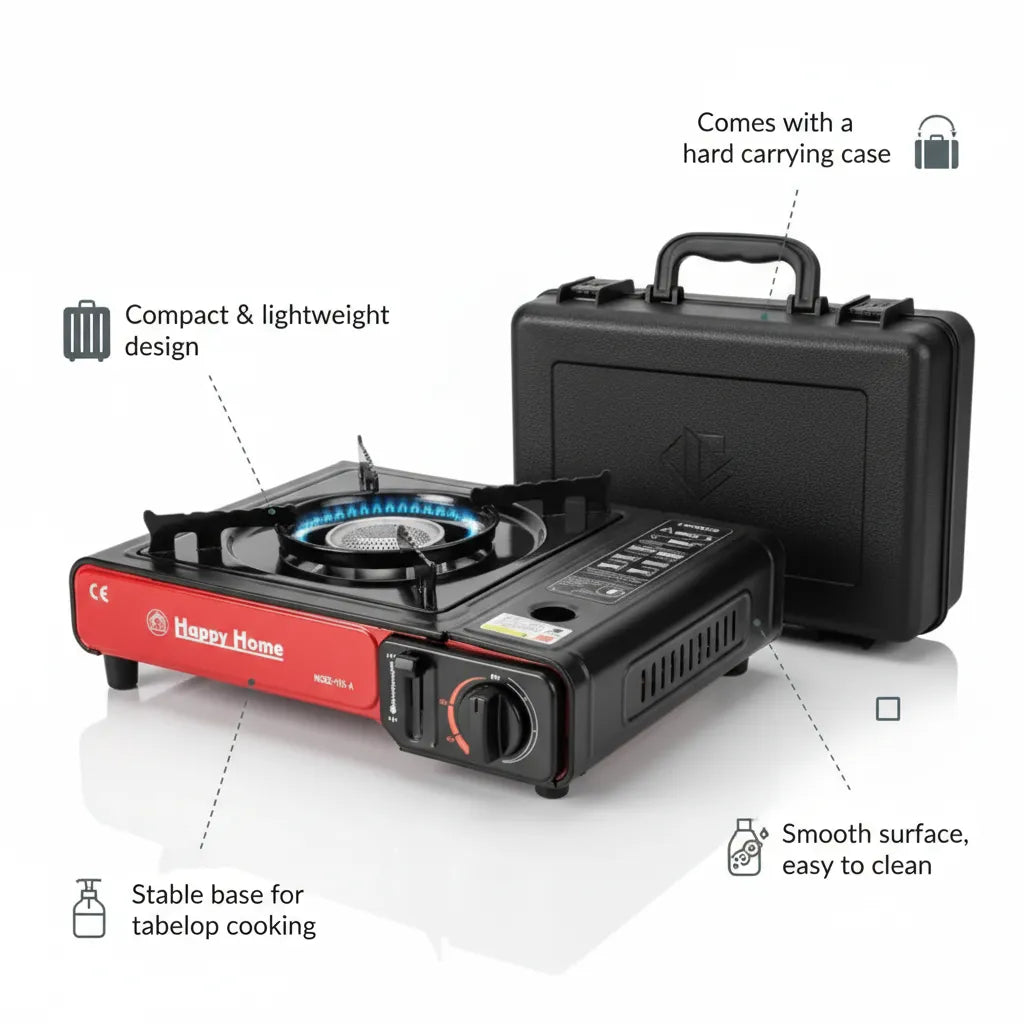 Happy Home Portable Gas Stove – Powerful, Safe & Easy Cooking 🔥