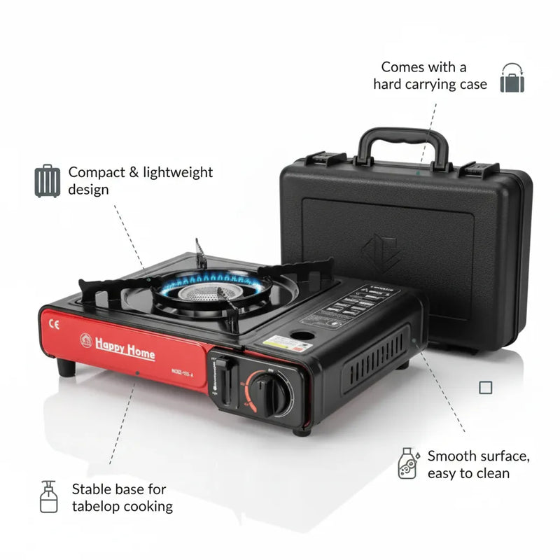Happy Home Portable Gas Stove – Powerful, Safe & Easy Cooking 🔥