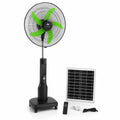 Portable 18″ Solar Powered Fan: Rechargeable Cooling with Easy-Glide Wheels