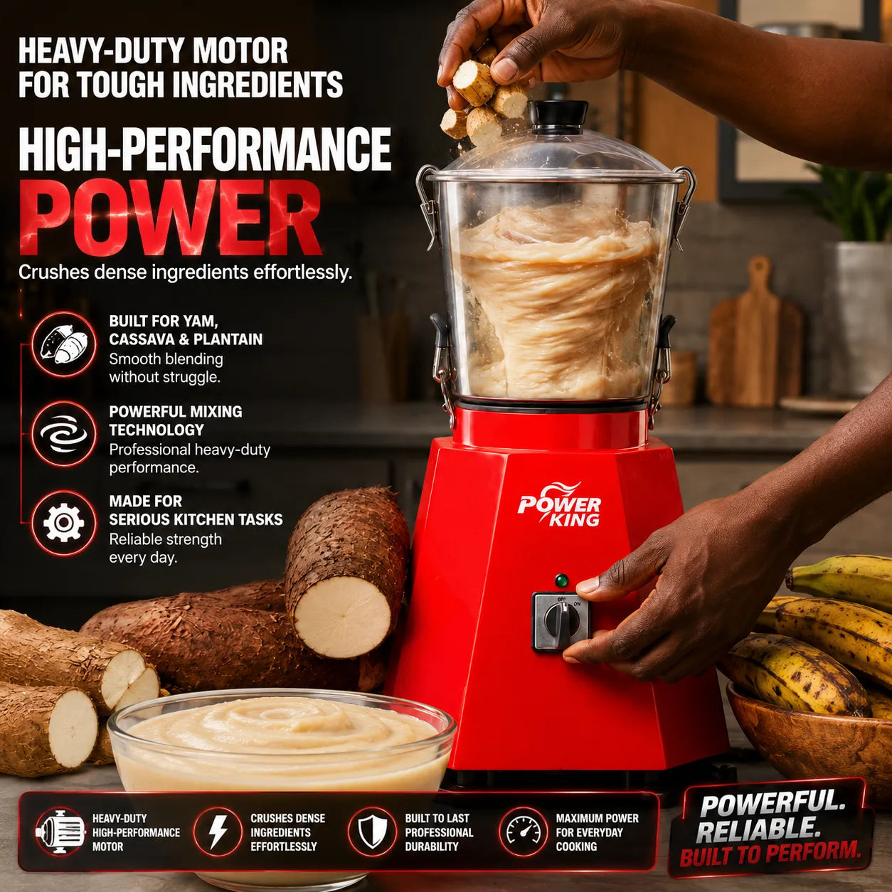 Power King Fufu Machine – Heavy-Duty Electric Fufu Mixer | Available in Standard & Large Sizes | Fast & Efficient Food Processor for Fufu & More