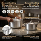 Premium 14-Piece Aluminum Quality Pot Set by Mers Home – Professional Cookware with Shiny Polish (16cm to 28cm)