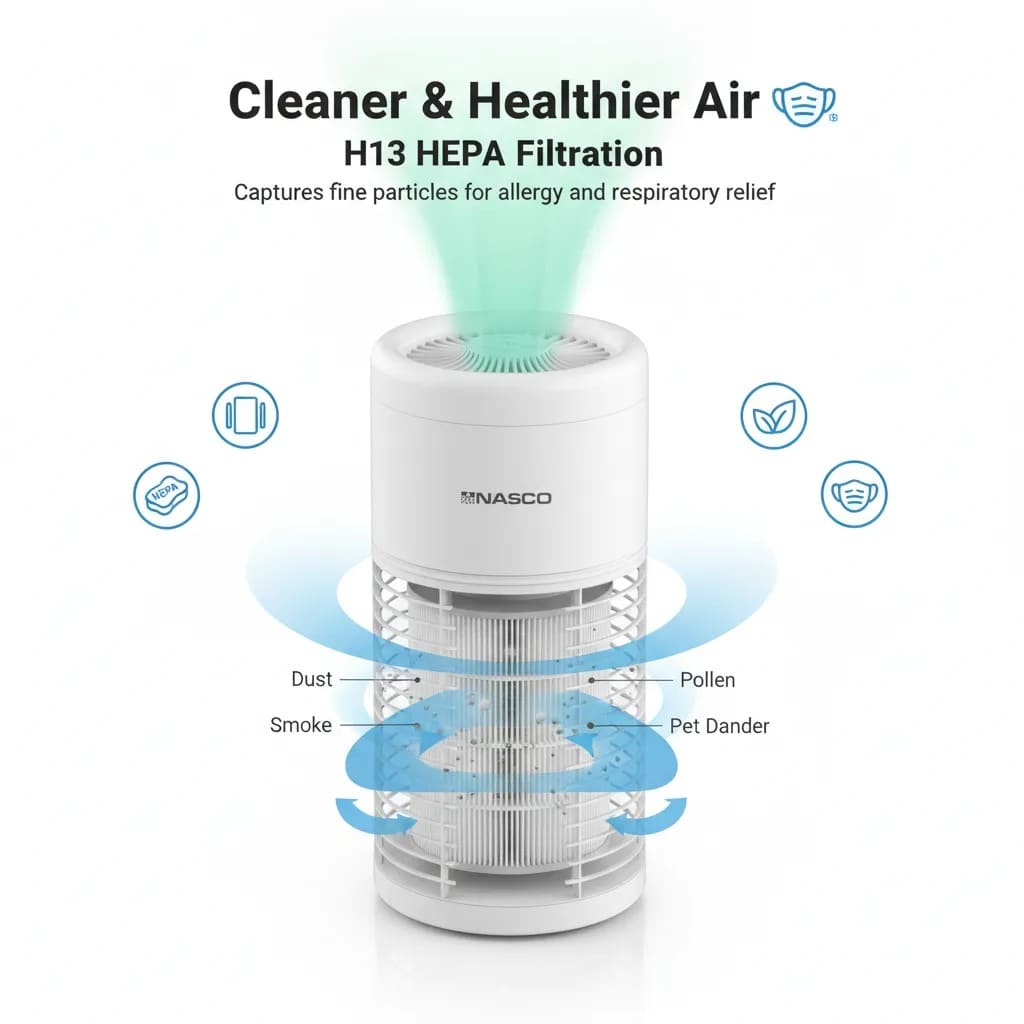 🌿 Breathe Pure, Live Healthier — Smart Air Purification with HEPA Filtration, UV-C Technology & Silent Operation for Cleaner Air and Comfortable Living