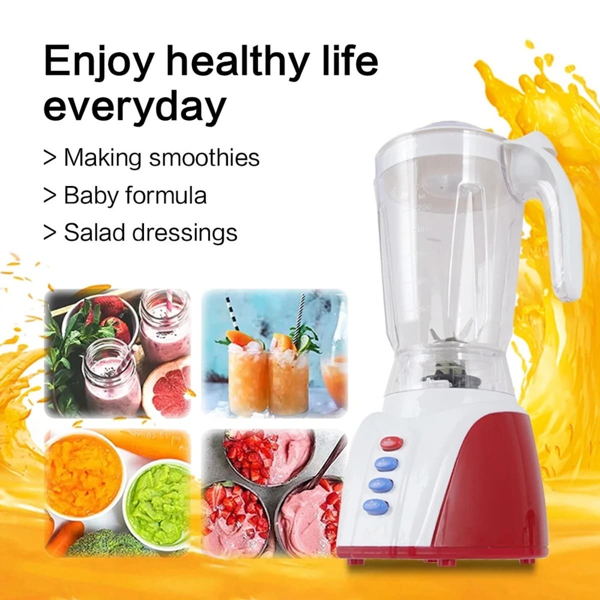 Japan Home 3in1 Blender with Grinder & Chopper – 1.5L, 350W