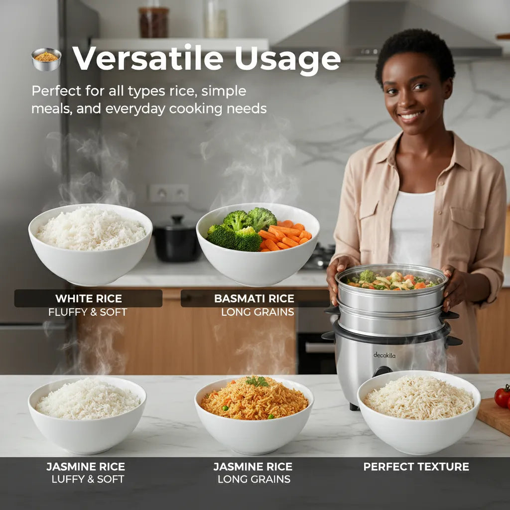 Decakila 1.5L Electric Rice Cooker (8 Cups) with Keep Warm Function