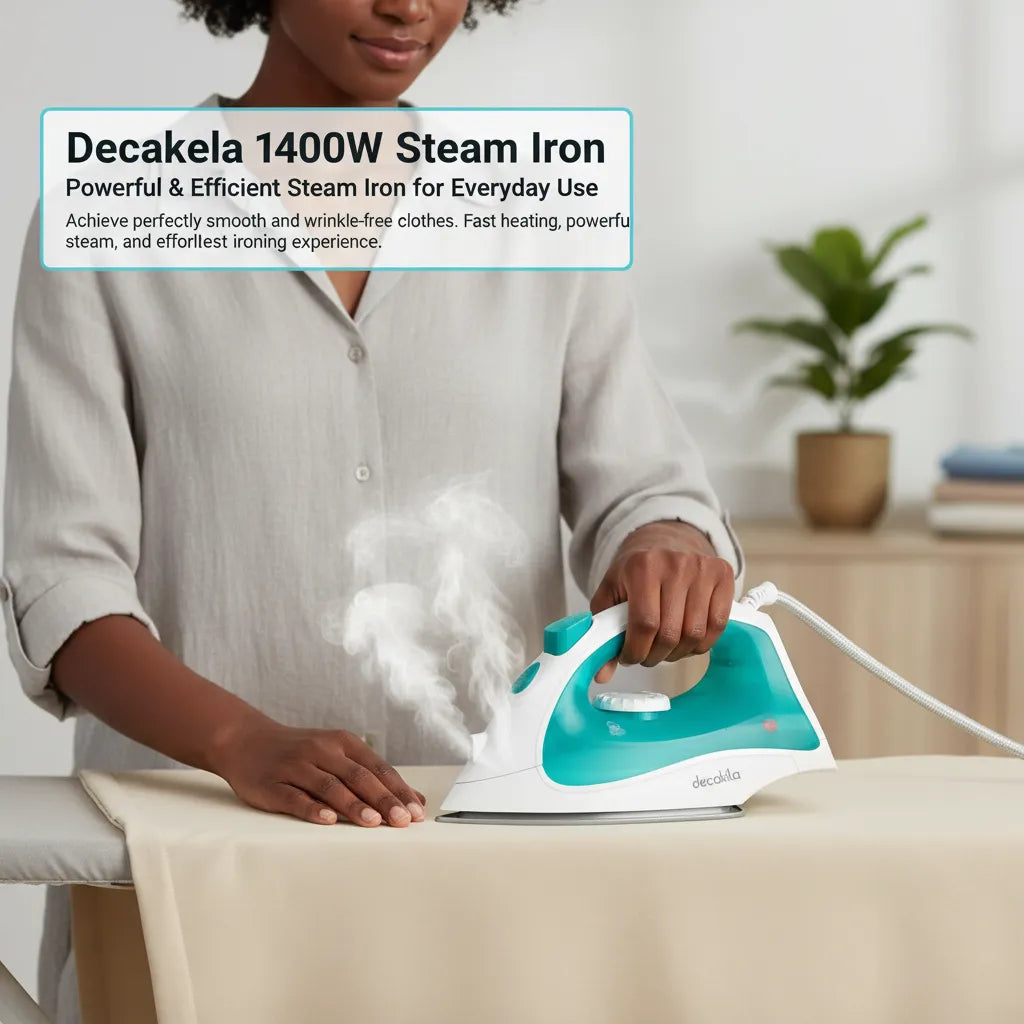 Decakela 1400W Steam Iron – Fast Heating & Powerful Steam Performance
