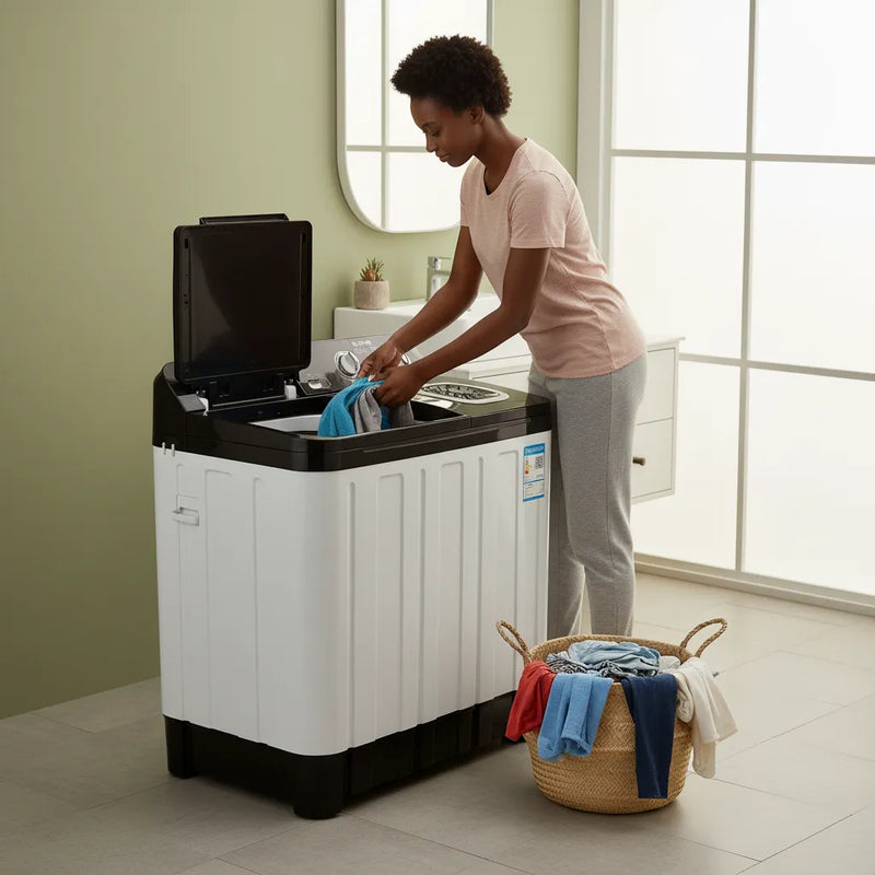 🔥Semi Automatic Twin Tub Washing Machine 8.5 KG – Powerful Wash & Spin, Durable Body
