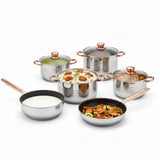 Evimki High Quality Stainless Steel12-Piece  Cookware Set 🍳 – 5-Layer Bottom – Elegant & Durable Pots and Pans Set for Everyday Cooking