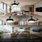 Experience Silence Suiming 96W Luxury Decorative Fan with Retractable Blades