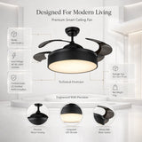 Experience Silence Suiming 96W Luxury Decorative Fan with Retractable Blades